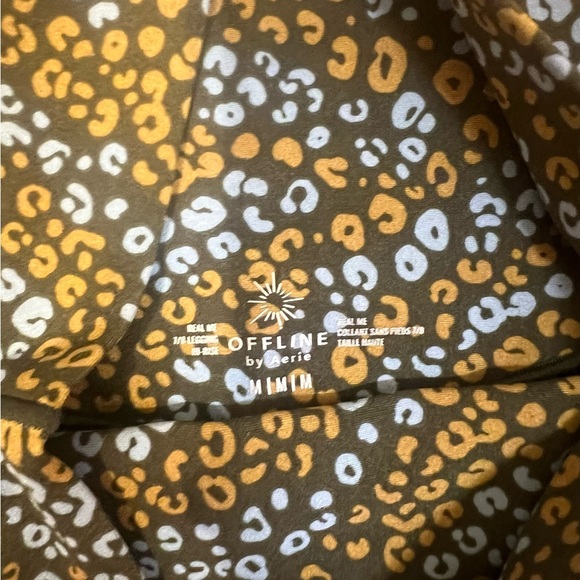 Offline by Aerie Real Me Leggings High Waist Animal Print Green Size Medium - Picture 3 of 4